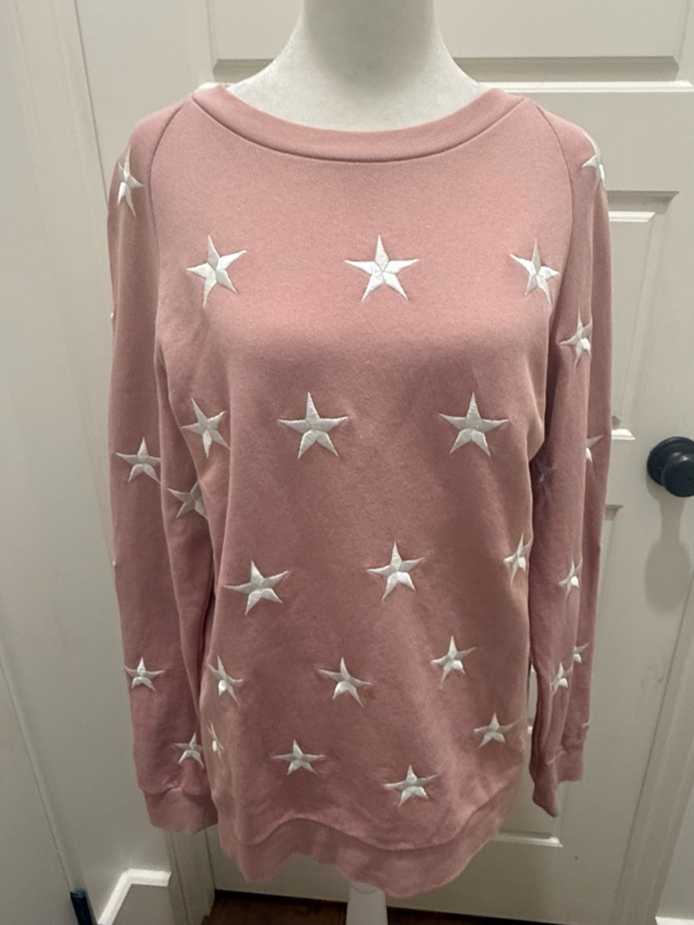 Sandro. Star Embroidered Sweatshirt. Blush. Size Small.